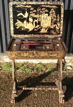 19th Century Lacquer Work Table 28h 25w 16¼d _22.JPG